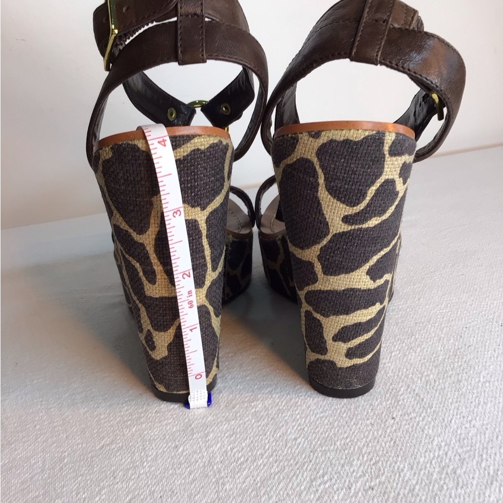 Ralph Lauren Brown Leather Sandals with Wedge Heel Women’s Size 5 - Picture 7 of 9